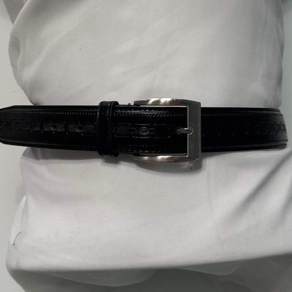 Vintage Gold Coast Black Embossed Belt